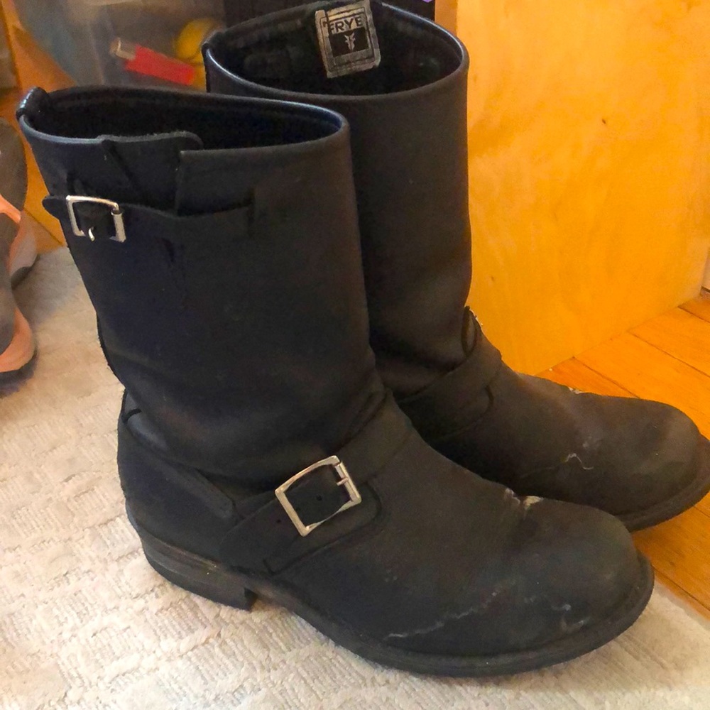 Black leather Frye boots